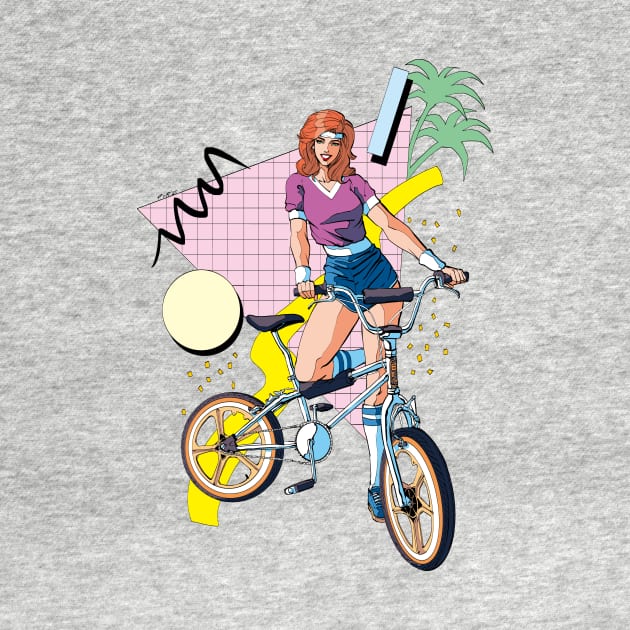 BMX 80s Woman by Pablo Romero Art